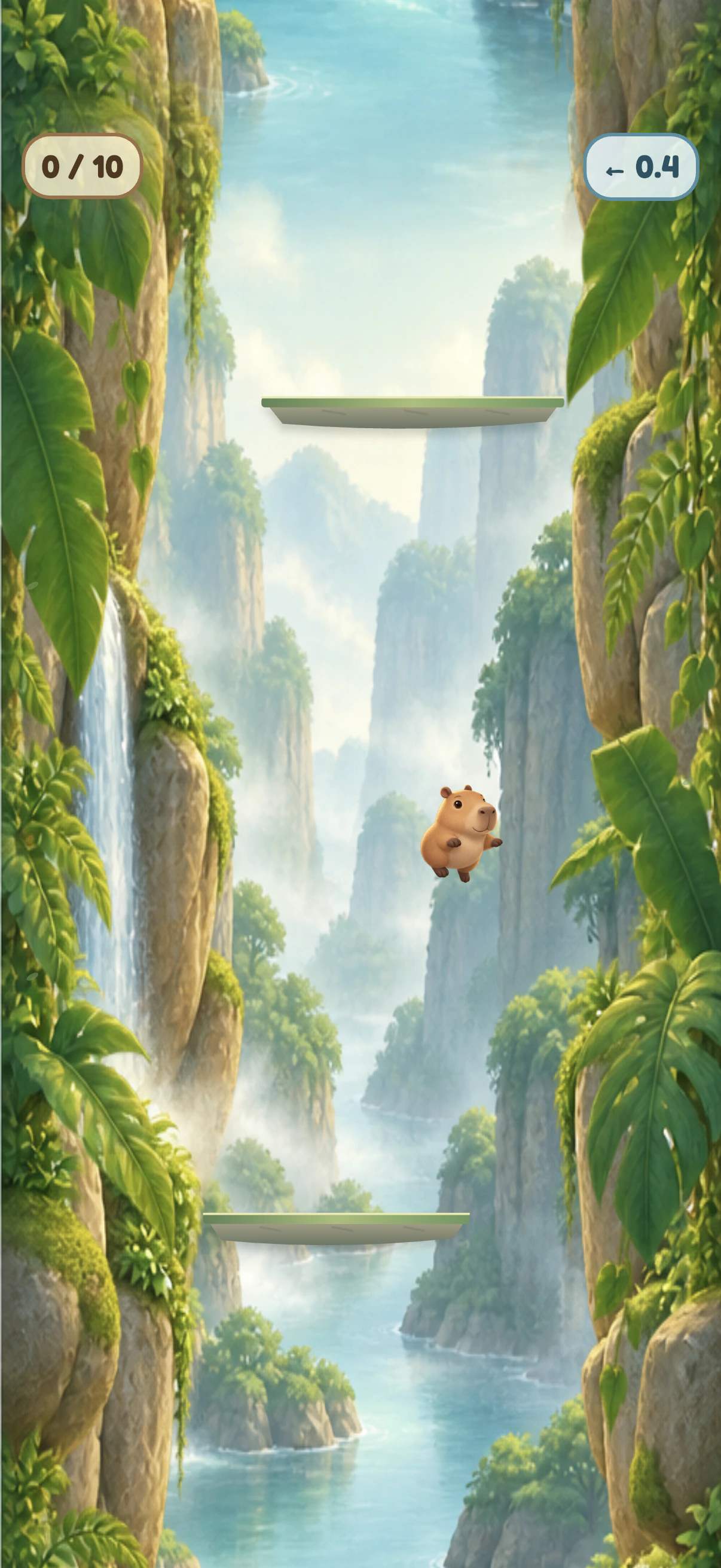 Capybara Landing Mayhem — capybara further into the same descent