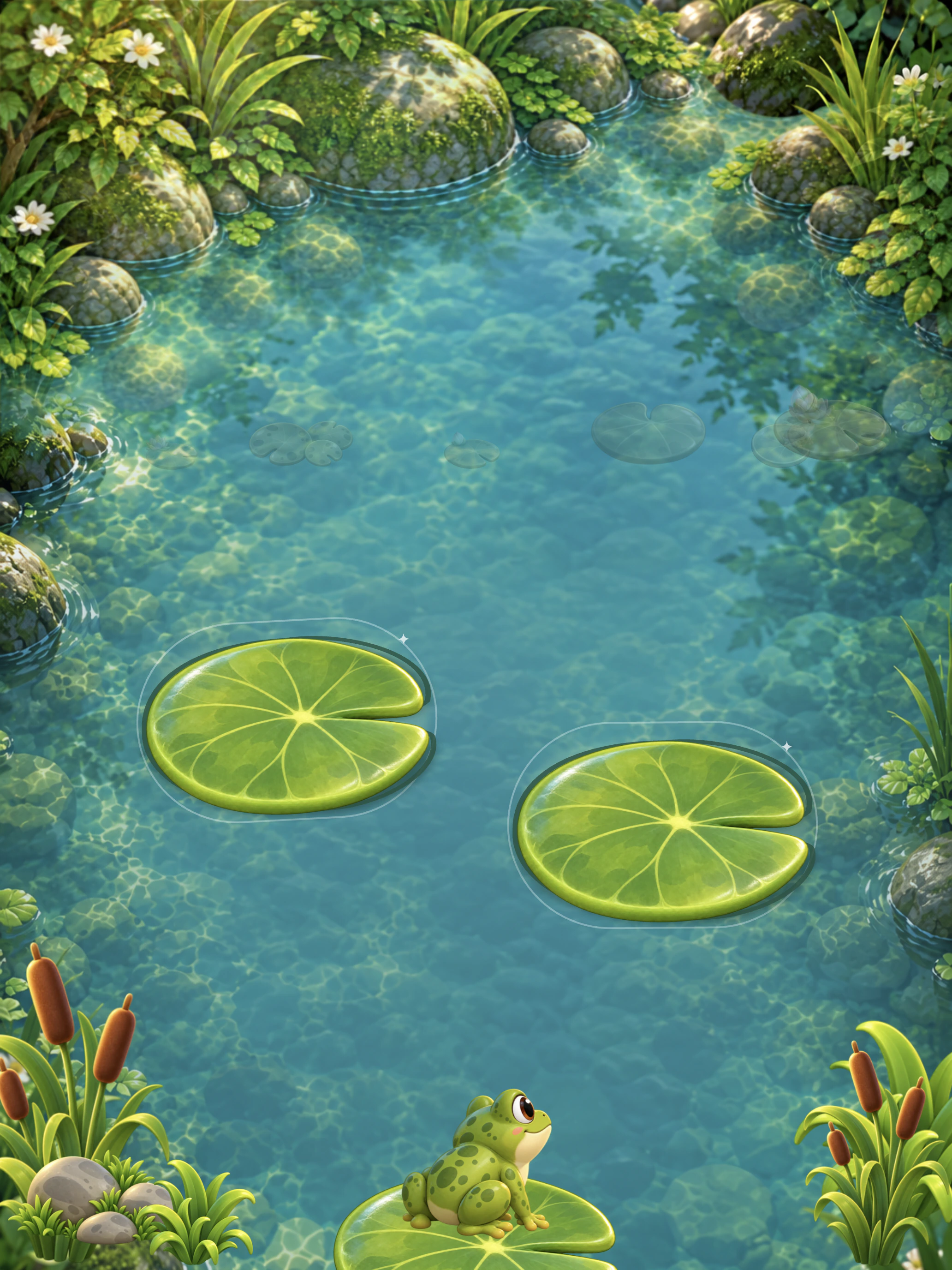 Frog Lily Jump — lily-pad choices across the pond